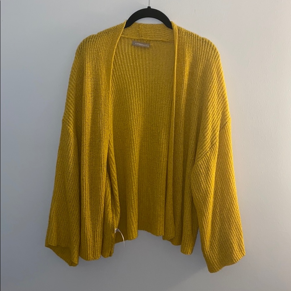 Anthropologie Yellow Kimono-Sleeve Cardigan